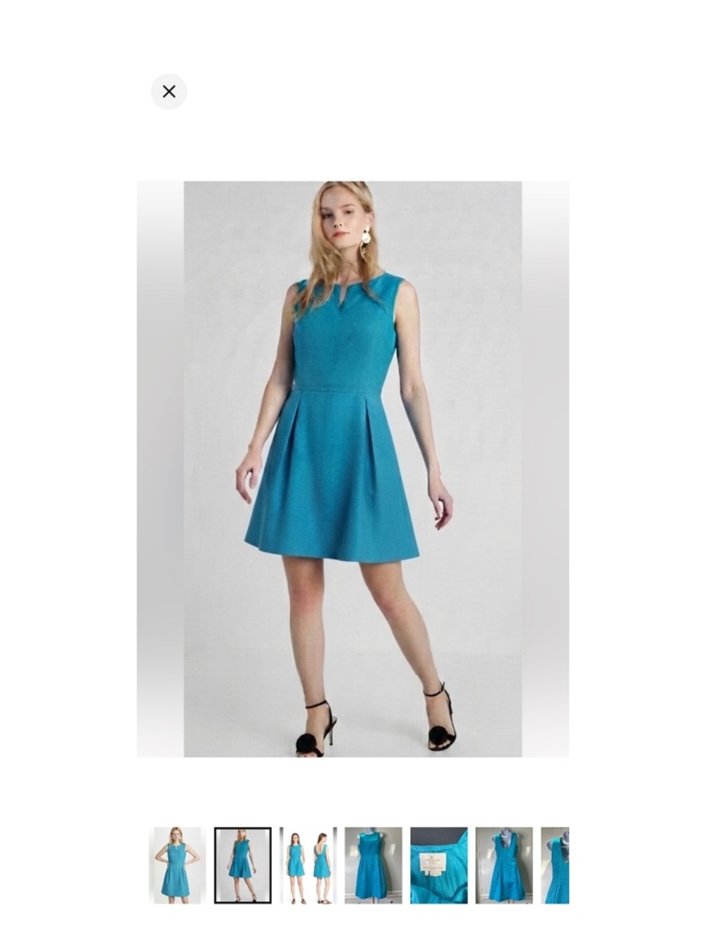 NWOT Kate Spade Dress Women's size 8 Blue Aqua Cleo Sleeveless Linen